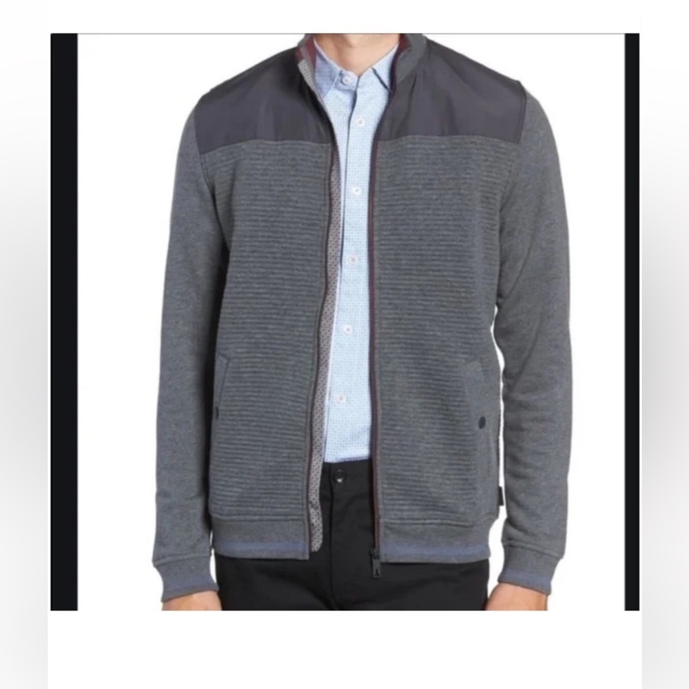 Ted Baker London Sardin quilted jacket in gray size 4/Large